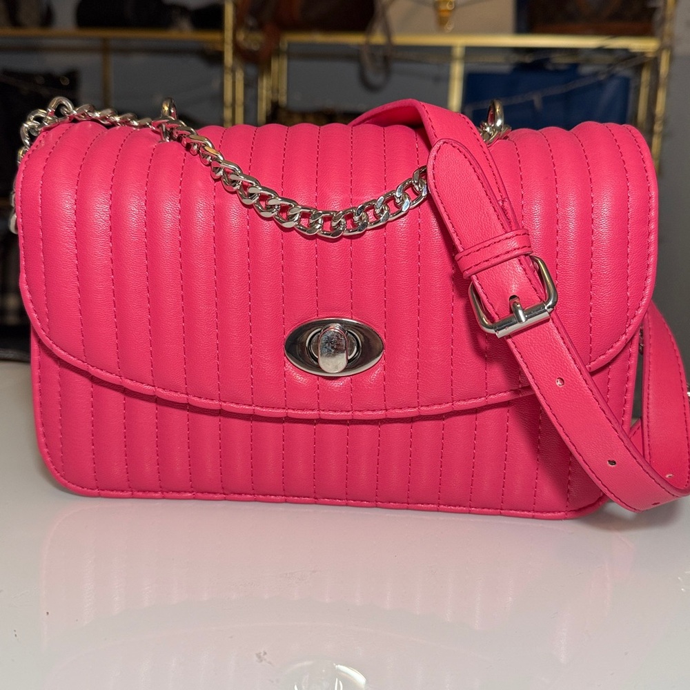 Steve Madden Hot Pink Quilted Crossbody Bag